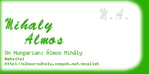 mihaly almos business card